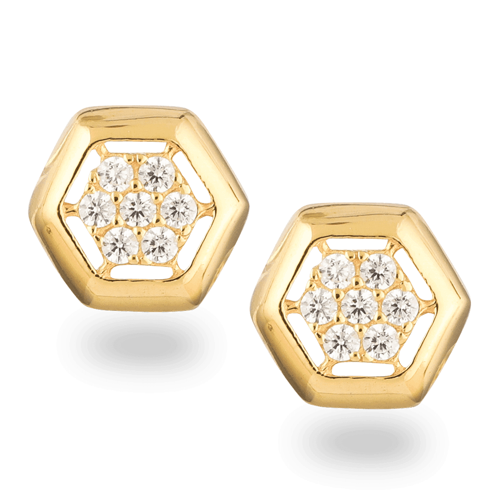 22ct Gold CZ Stud Earring 26304 - 22ct Gold CZ Stud Earring