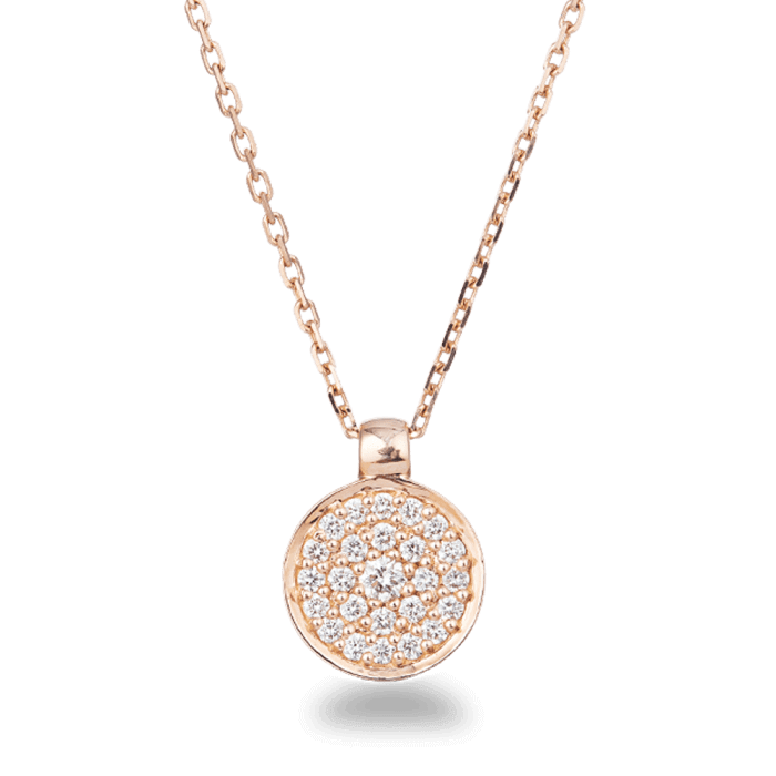 18ct Rose Gold Diamond Necklace 28576 - 18ct Rose Gold Diamond Necklace