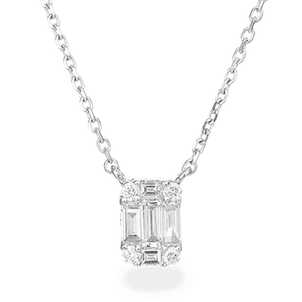 18ct White Gold Diamond Necklace - £575.00 (SKU:28579)