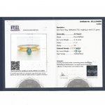 18ct Yellow Gold Ladies Diamond With Emerald Ring | Size M