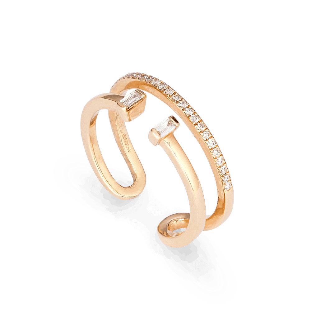 18ct Rose Gold Diamond Ladies Ring 27746 - 18ct Rose Gold Diamond Ladies Ring