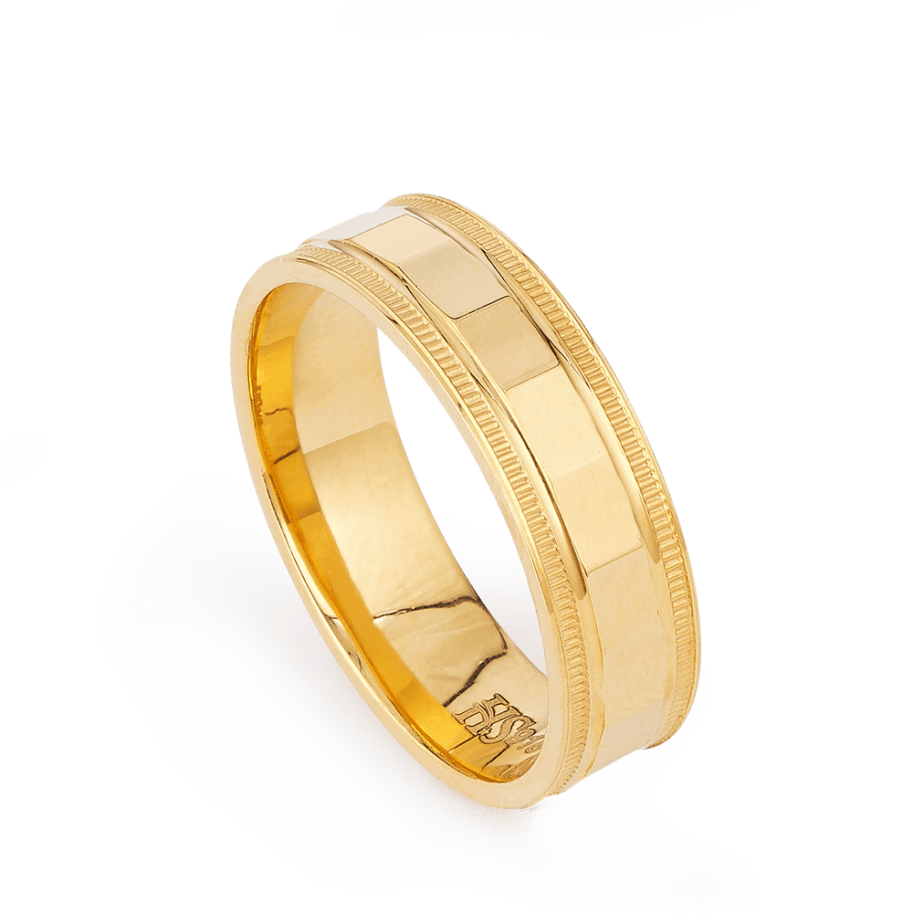 22ct Gold Ring Band with Engraving 27845 - 22ct Gold Ring Band with Engraving
