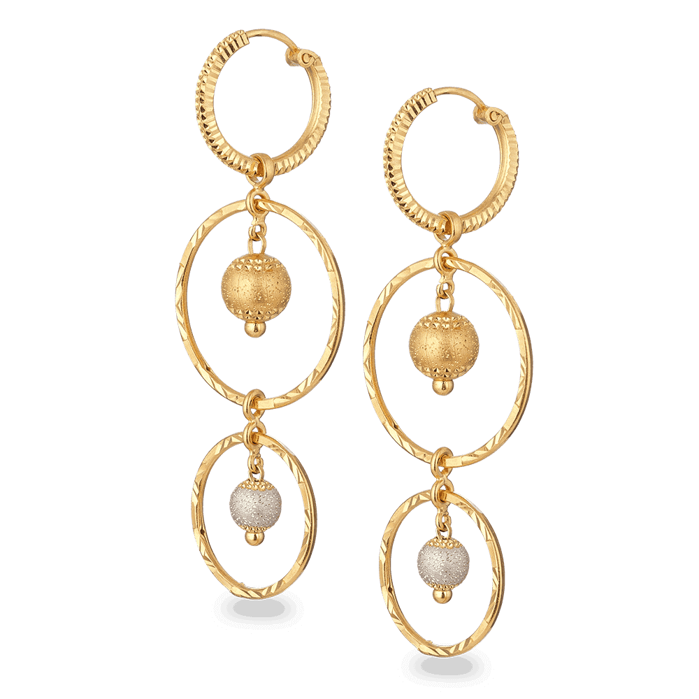 22ct Gold Long Hoop Earrings 27989 - 22ct Gold Long Hoop Earrings