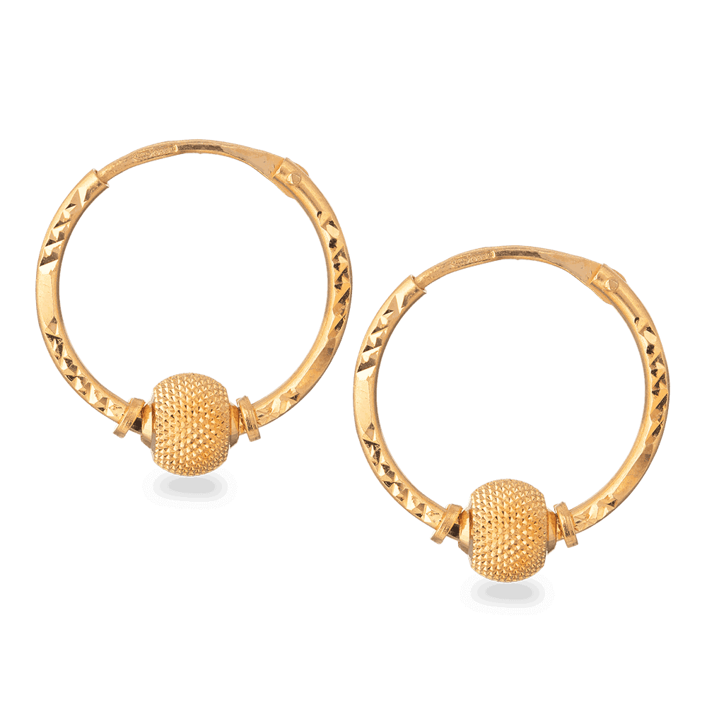 22ct Gold Hoop Earrings 28004 - 22ct Gold Hoop Earrings