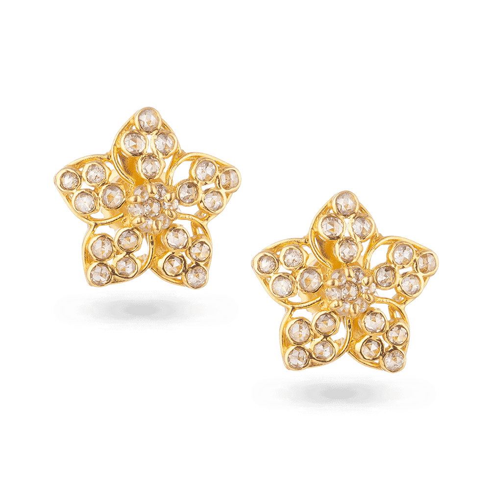 Diya 22ct Gold Bridal Stud Earring 27095 - Diya 22ct Gold Bridal Stud Earring