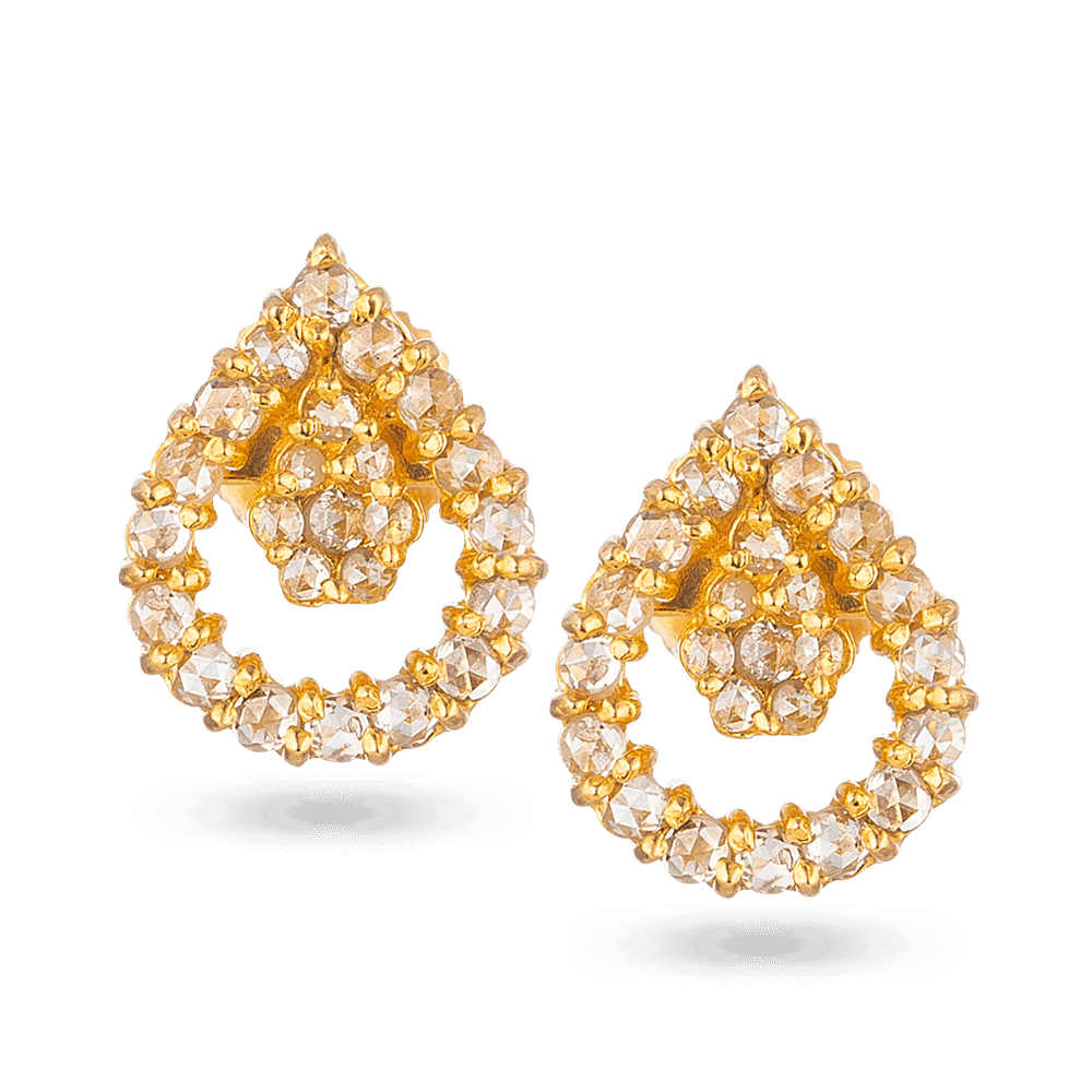 Diya 22ct Gold Stud Earring 31002 - Diya 22ct Gold Stud Earring