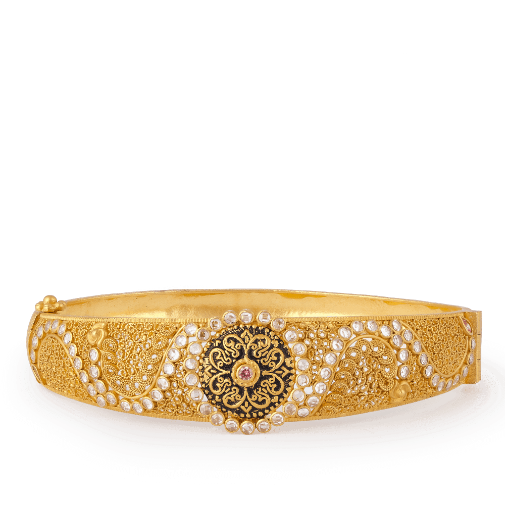 Anusha 22ct Gold Kada Bangle 27499 - Anusha 22ct Gold Kada Bangle