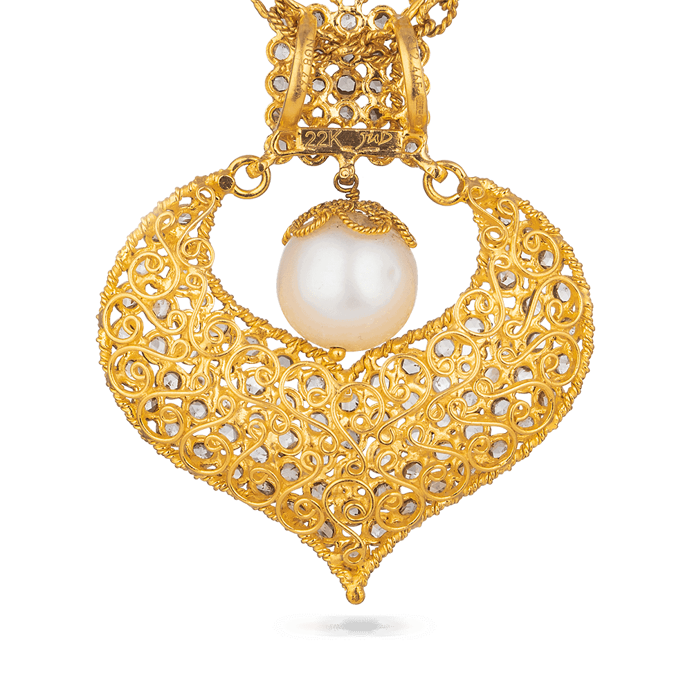 Diya 22ct Gold Uncut Polki Diamond Pendant 27930 - Diya 22ct Gold Uncut Polki Diamond Pendant