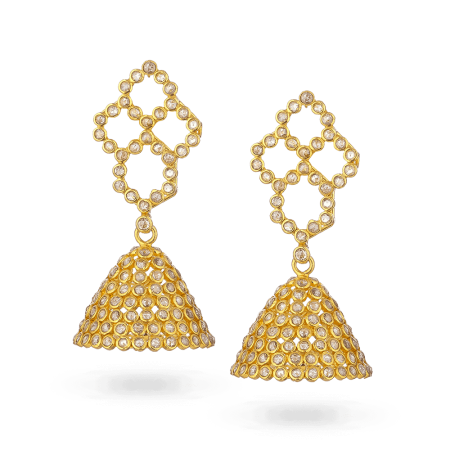 Diya 22ct Gold Uncut Polki Diamond Bridal Earrings