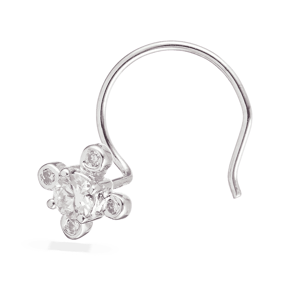 18ct White Gold Diamond Nose Pin 28107 - 18ct White Gold Diamond Nose Pin