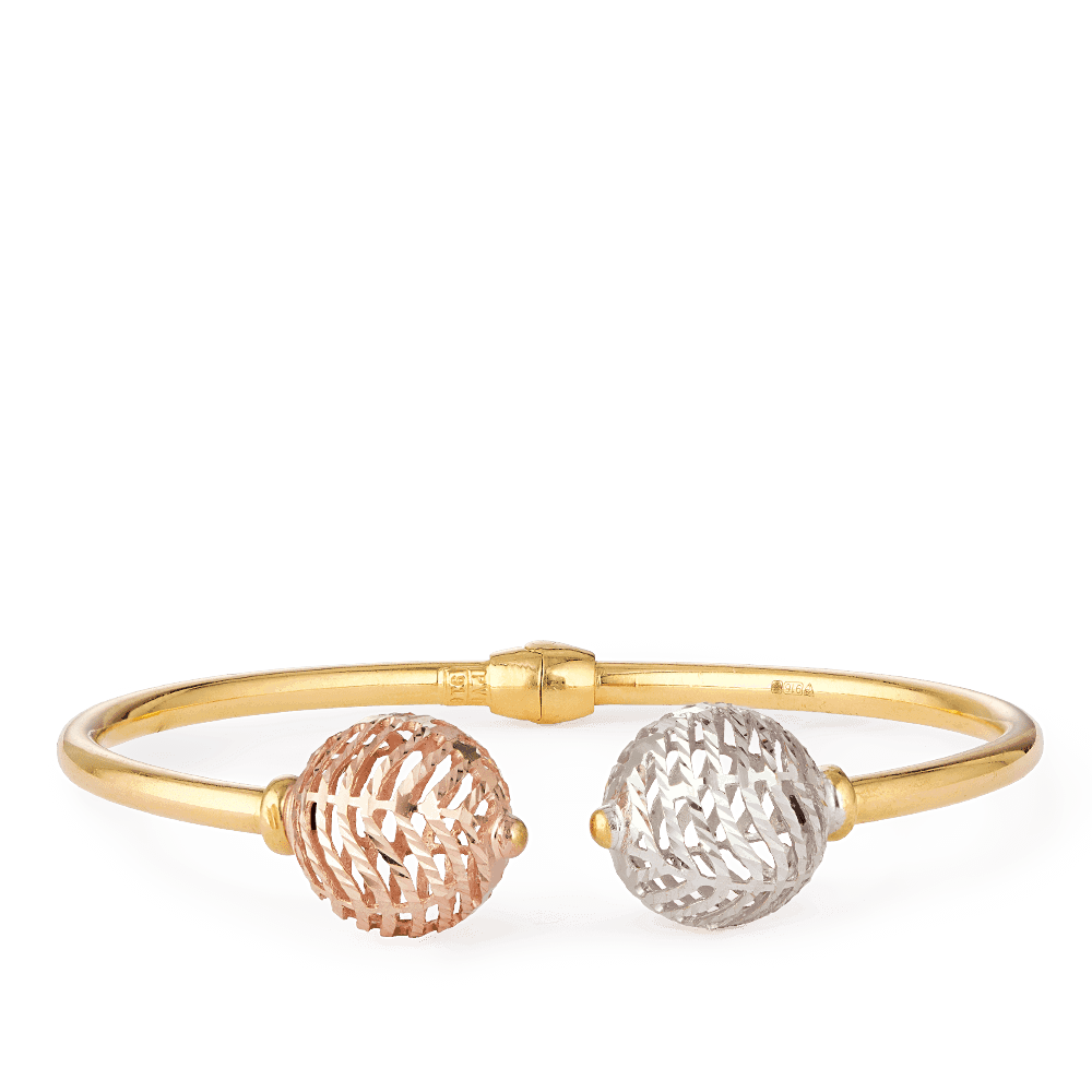 22ct Gold Sparkle Modern Bangle 28121 - 22ct Gold Sparkle Modern Bangle