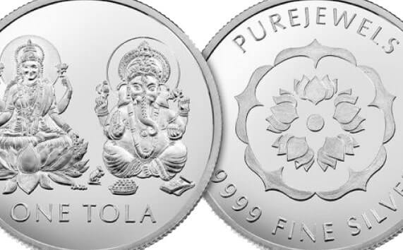 PureJewels' Lakshmi & Ganesh Silver Tola - PureJewels' Lakshmi & Ganesh Silver Tola