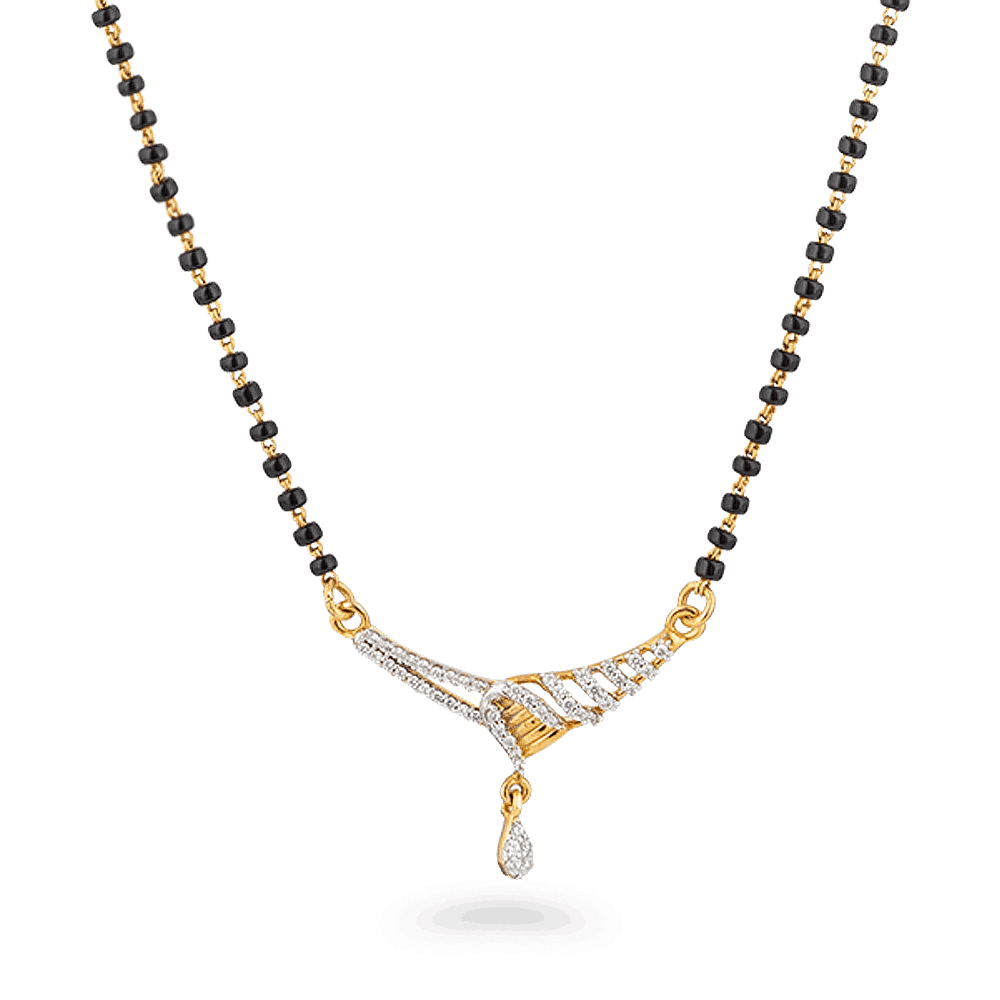 22ct Gold Mangalsutra With Tanmania Pendant 27282 , 24879 - 22ct Gold Mangalsutra With Tanmania Pendant