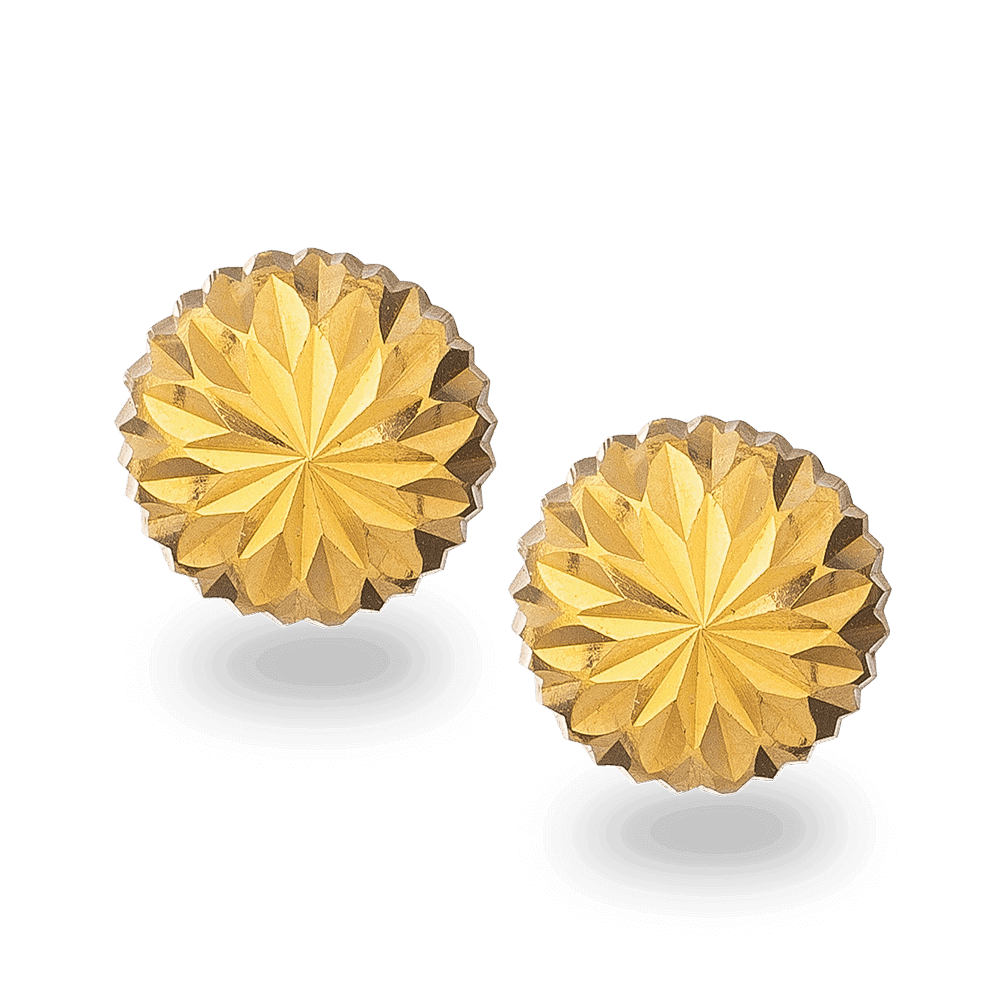 22ct Gold Flower Shaped Stud 30895 - 22ct Gold Flower Shaped Stud