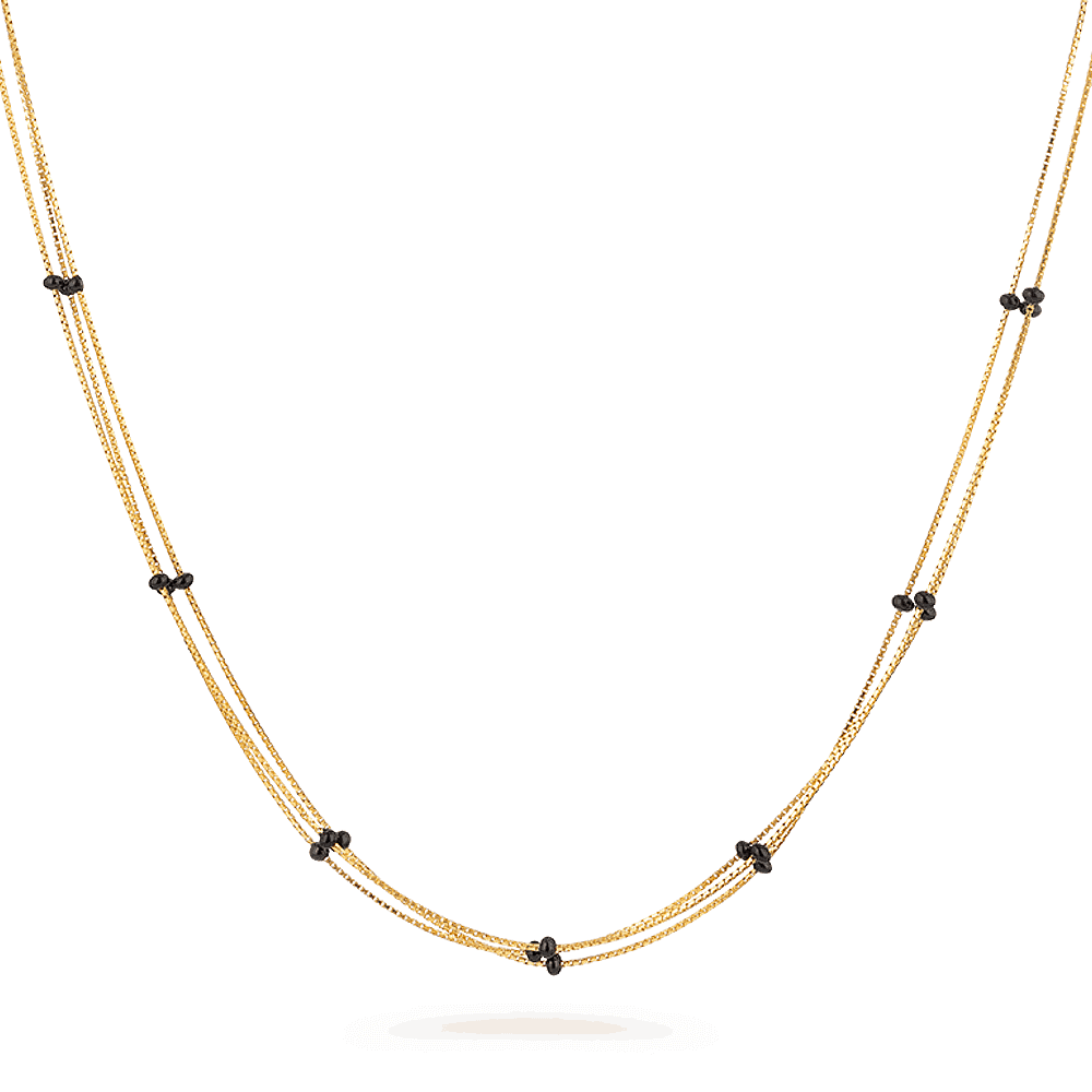 22ct Black Beaded Mangalsutra Chain 27331 - 22ct Black Beaded Mangalsutra Chain