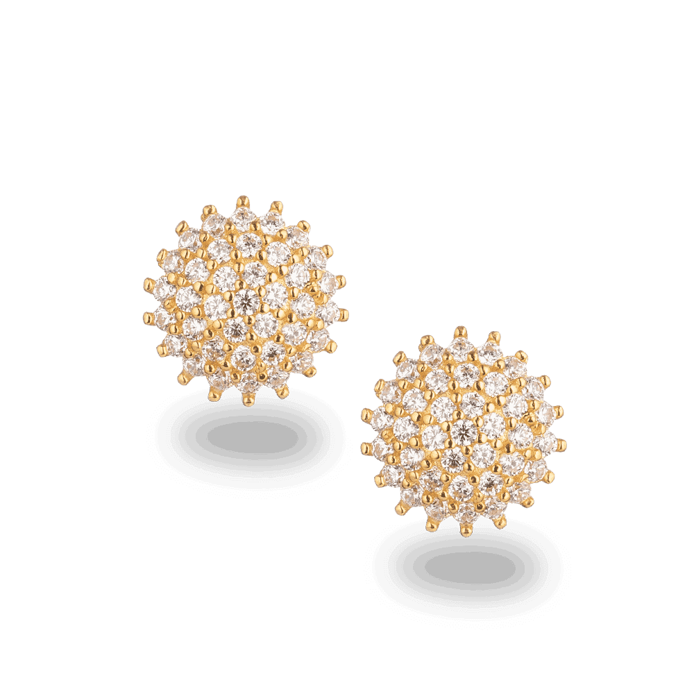 22ct Gold CZ Stone Stud Earring 28521 - 22ct Gold CZ Stone Stud Earring