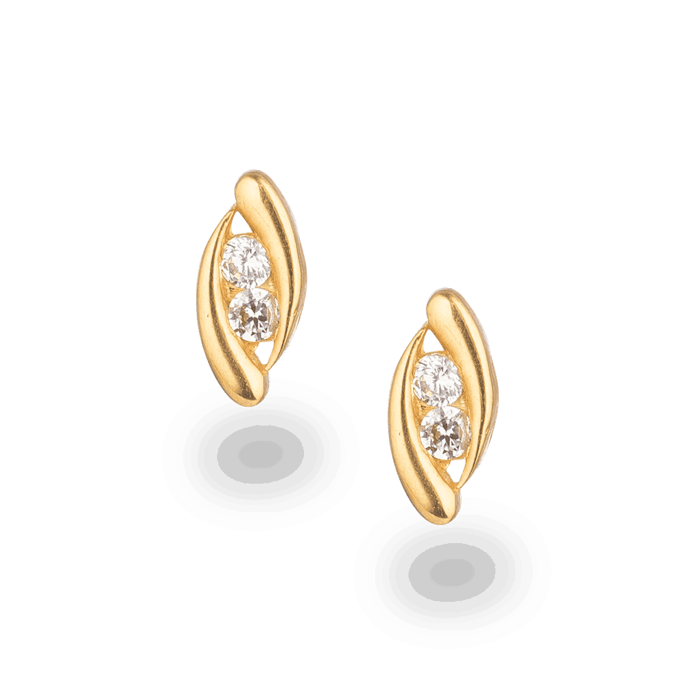 22ct Gold CZ Stud Earring 28529 - 22ct Gold CZ Stud Earring