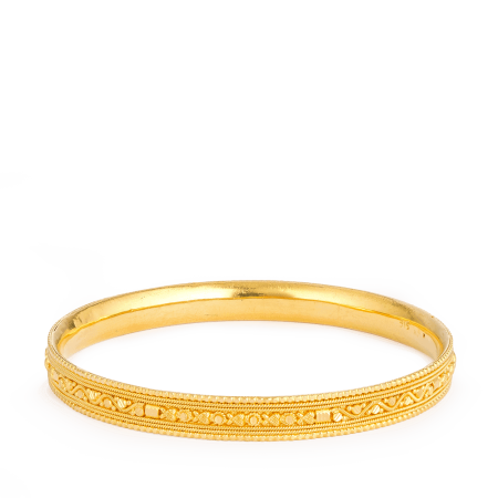 Solid Gold Bangle in 22ct | Daily Wear | Size 2.6