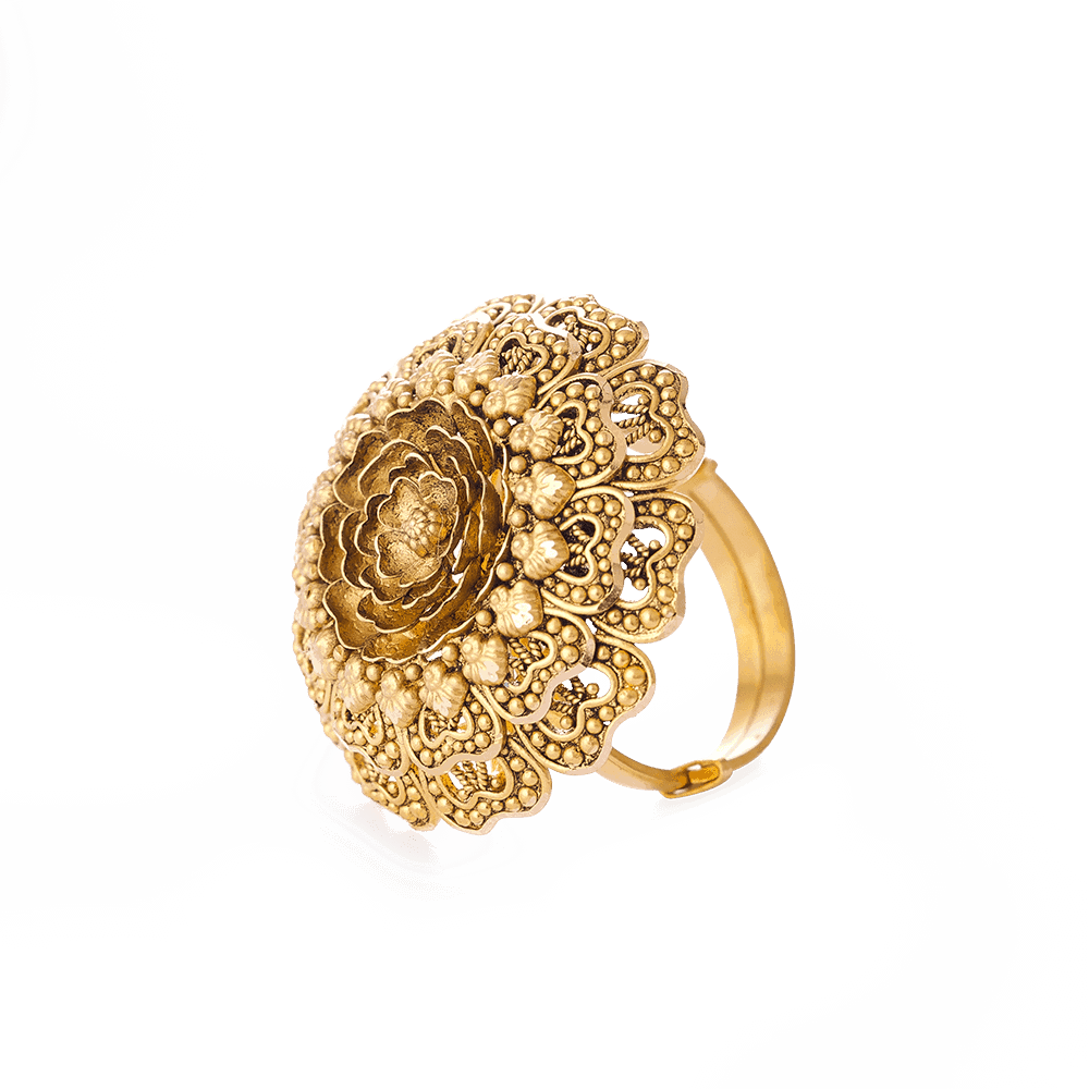 22 Carat Gold Ring With Antique Finish 28713 - 22 Carat Gold Ring With Antique Finish