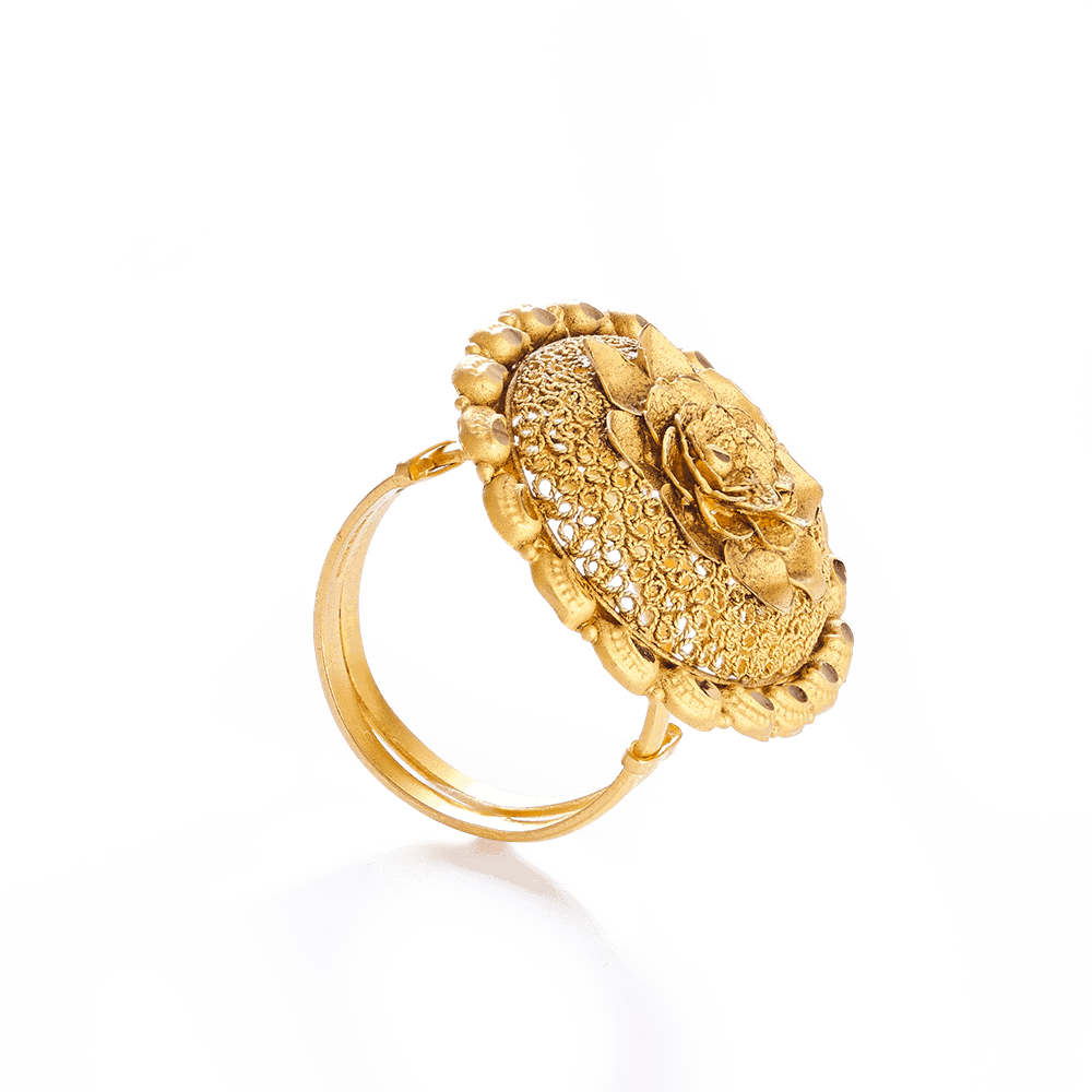 22ct Gold Bridal Ring With Antique Finish 28710 - 22ct Gold Bridal Ring With Antique Finish