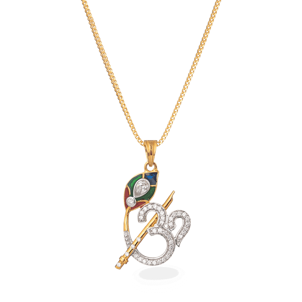Om Pendant in 22ct Gold 23020 - Om Pendant in 22ct Gold