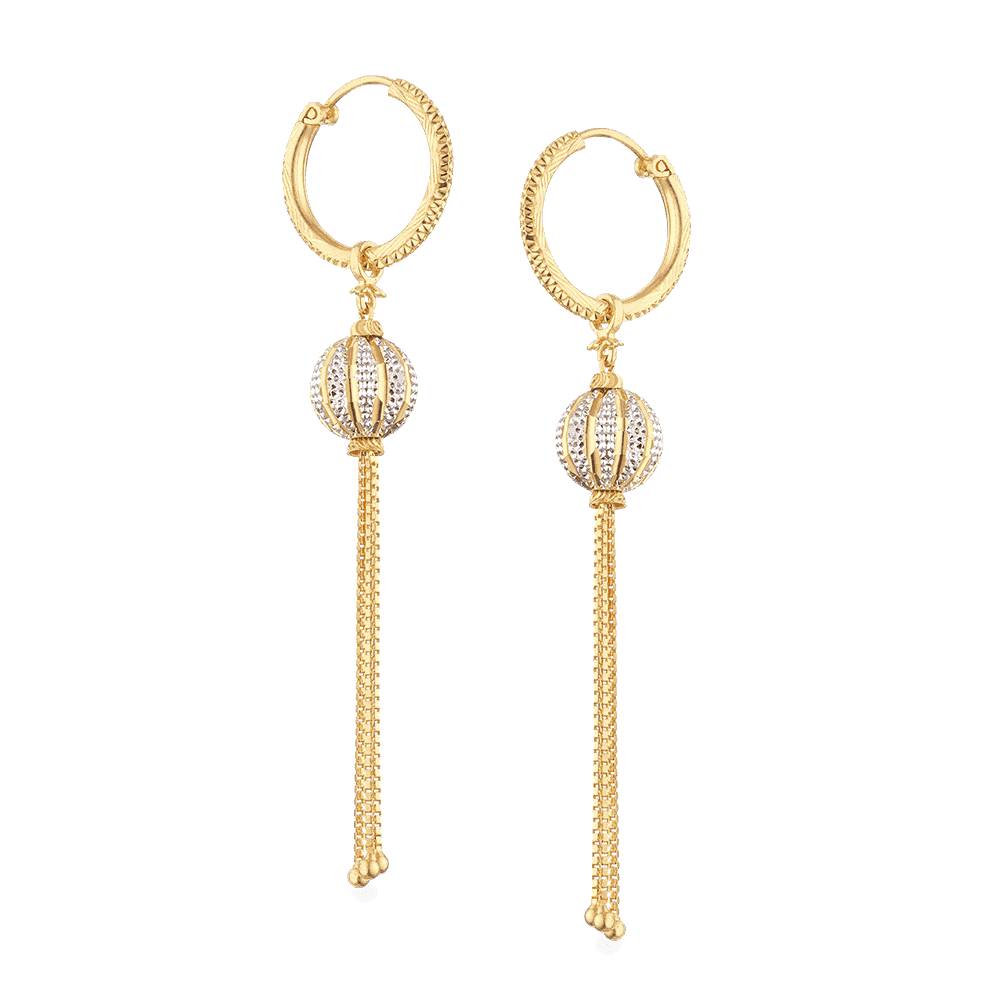 Sparkle Drop Earring In 22ct Gold 28246 - Sparkle Drop Earring In 22ct Gold