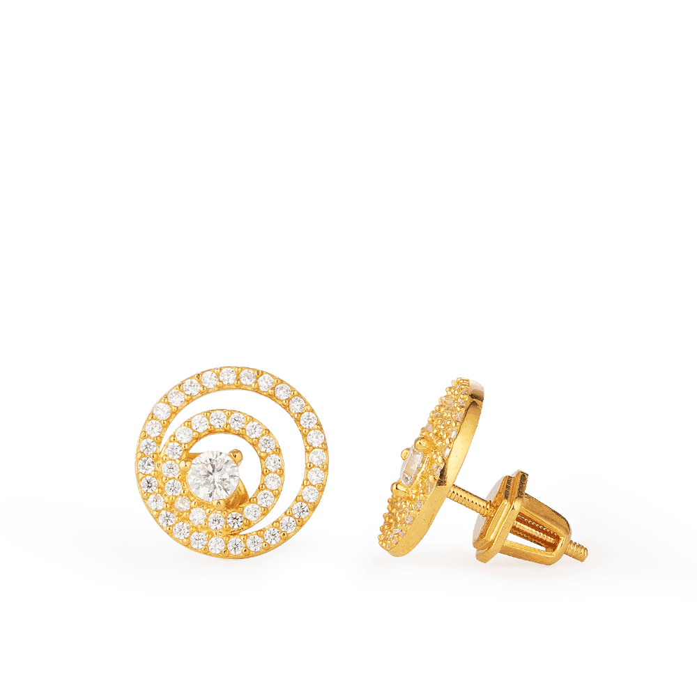 Indian Gold Earrings In 22 Carat 28635 - Indian Gold Earrings In 22 Carat