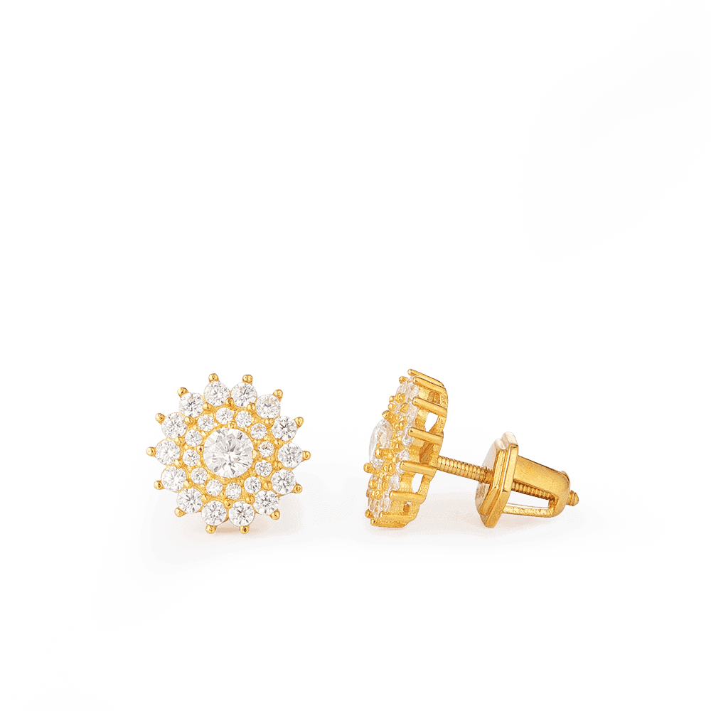 Indian Gold Earrings In 22ct 28639 - Indian Gold Earrings In 22ct