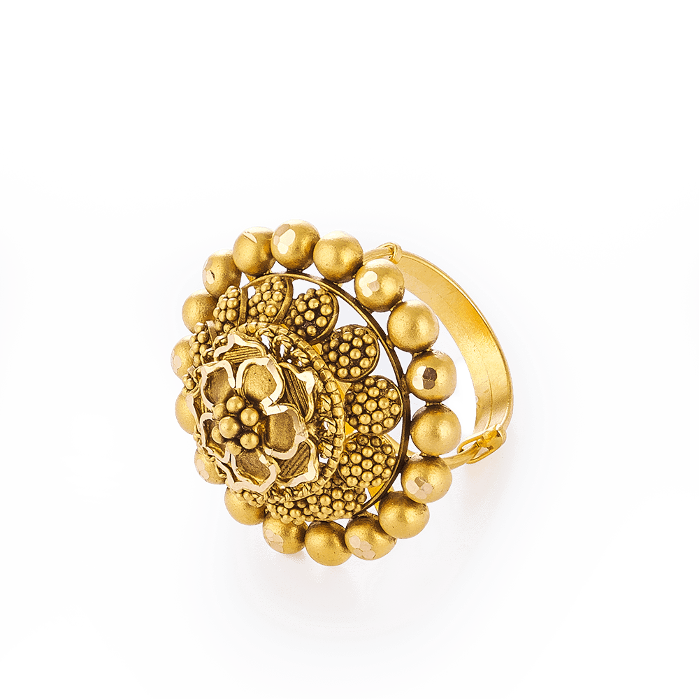 22 Carat Gold Ring With Antique Finish 28714 - 22 Carat Gold Ring With Antique Finish