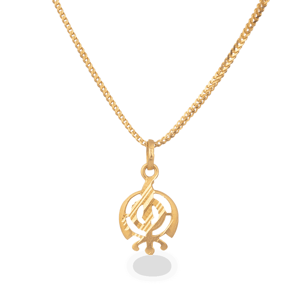 22ct Gold Khanda Sikh Religious Pendant 6100 - 22ct Gold Khanda Sikh Religious Pendant