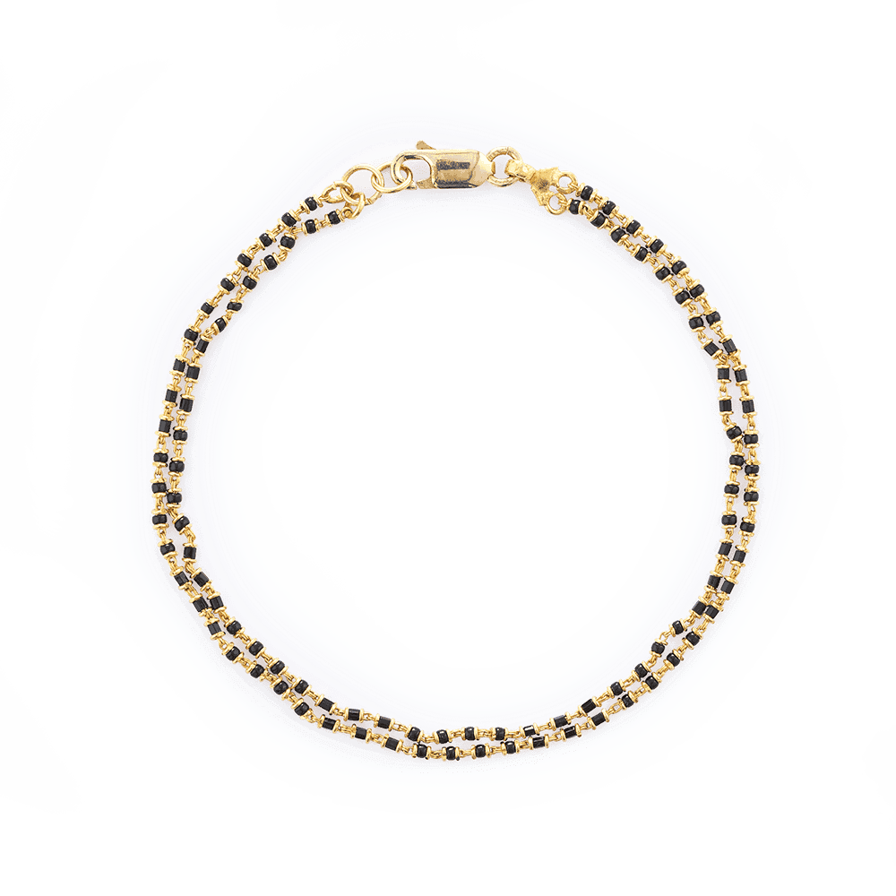 22ct Gold Ladies Bracelet With Black Beads 23871 - 22ct Gold Ladies Bracelet With Black Beads