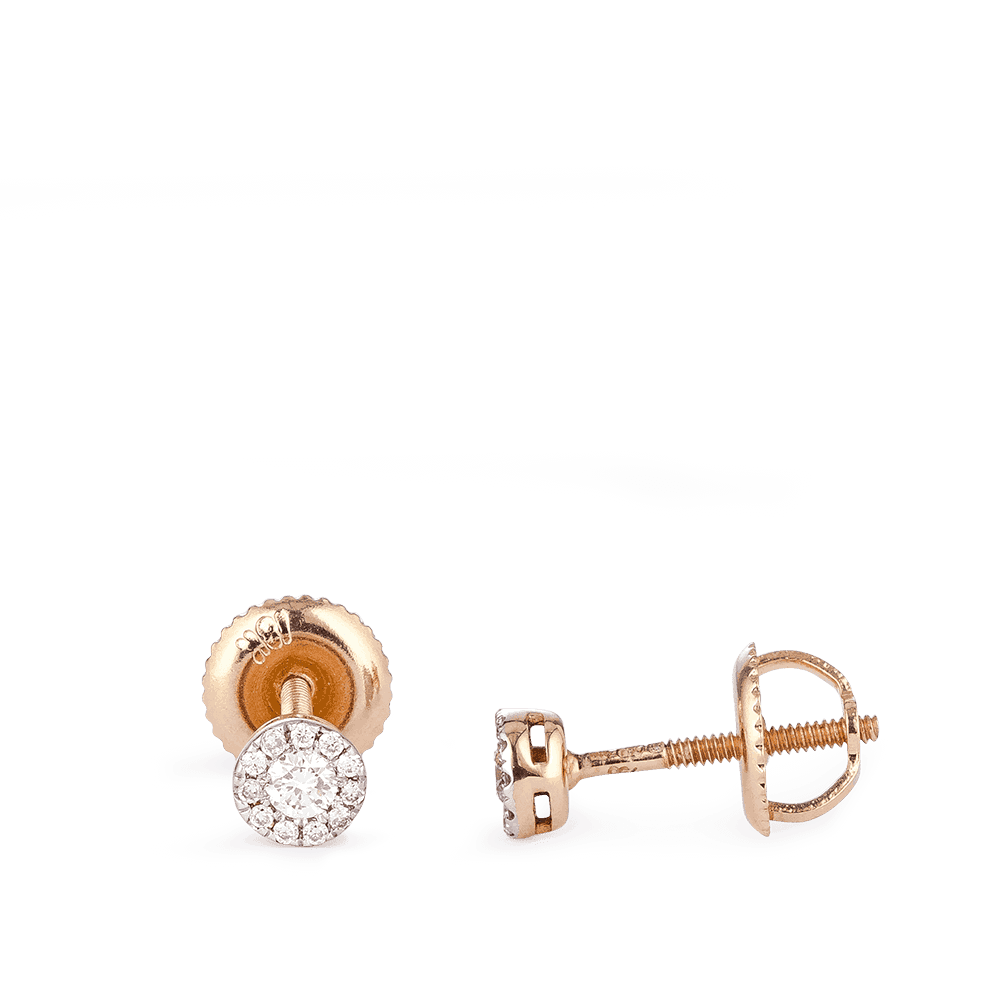 Diamond Studs In Rose Gold 28989 - Diamond Studs In Rose Gold