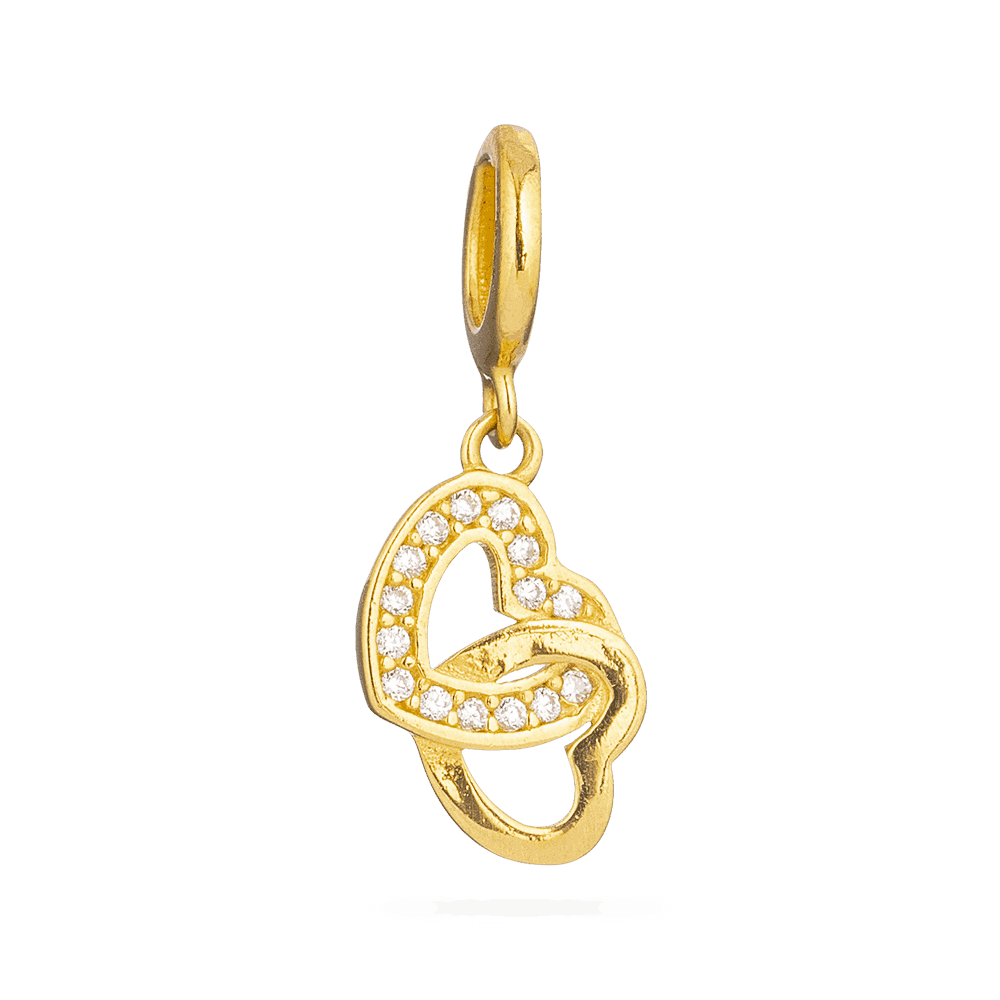 22Kt Gold Heart Shaped Charm Pendant 28252 - 22Kt Gold Heart Shaped Charm Pendant