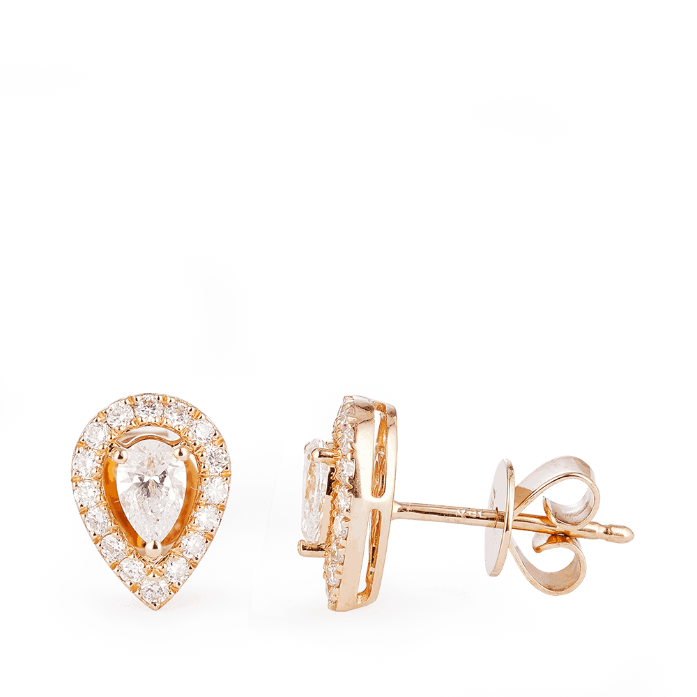 18 Carat Rose Gold Diamond Earrings 28560 - 18 Carat Rose Gold Diamond Earrings