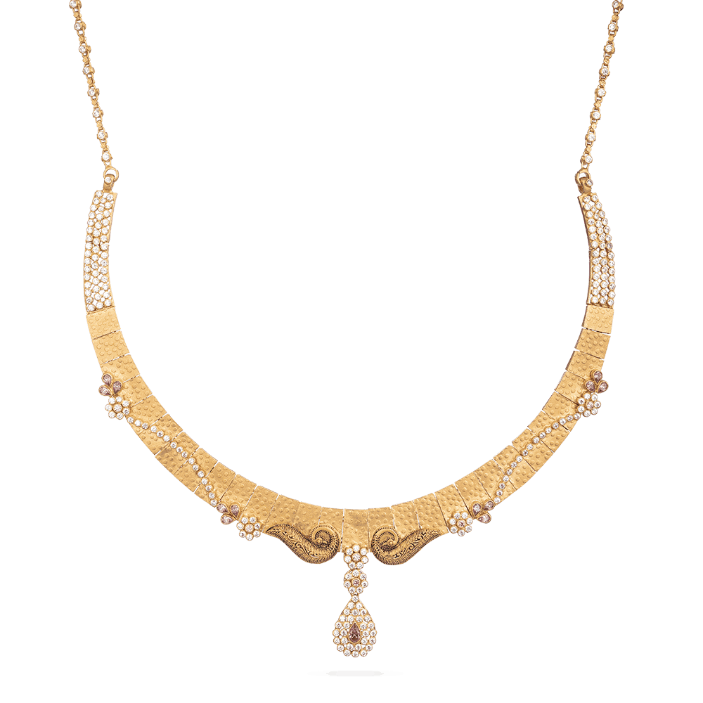 Bridal Necklace With Antique Finish 28893 - Bridal Necklace With Antique Finish