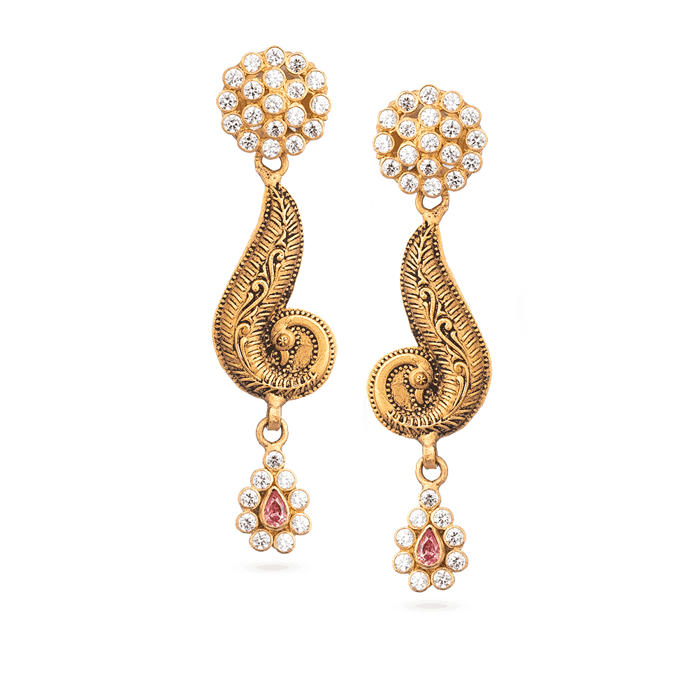 Bridal Earring With Antique Finish - £565.00.00 (SKU:28894)