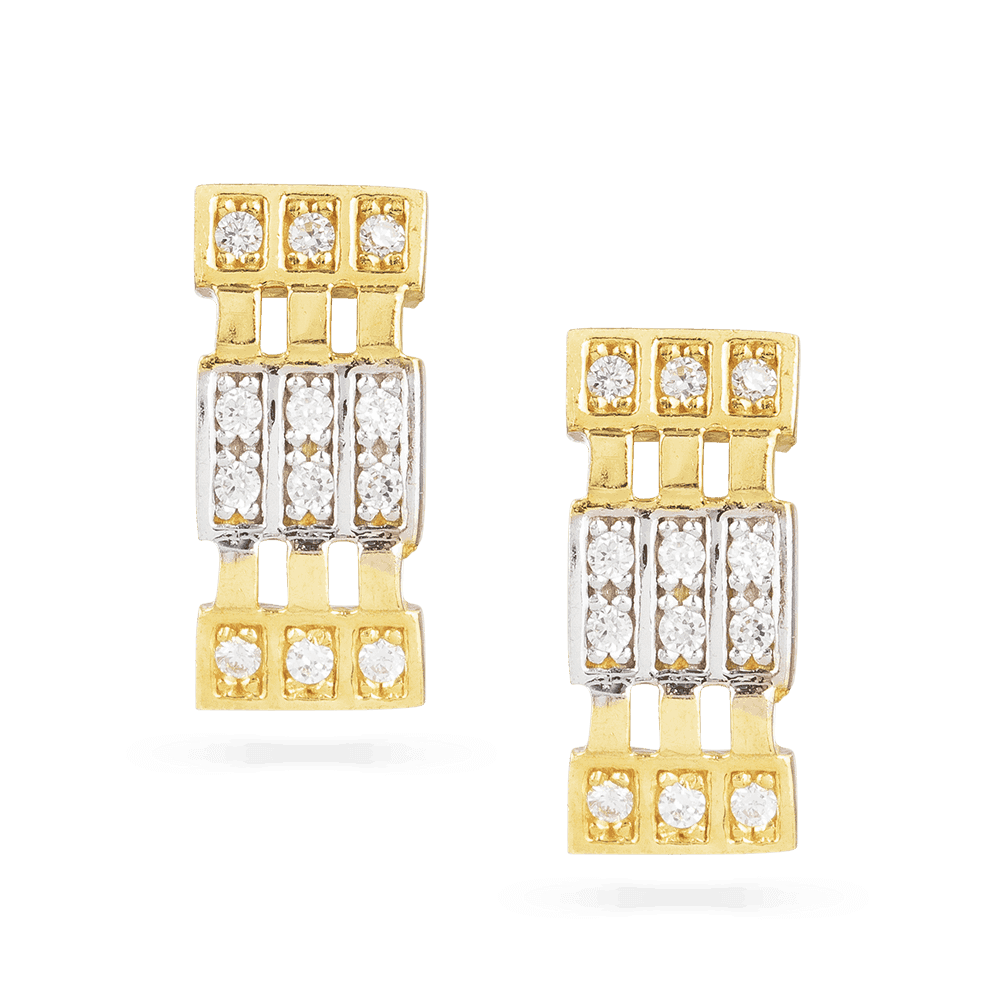 22 Carat Gold Earrings With CZ Stones 30008 - 22 Carat Gold Earrings With CZ Stones
