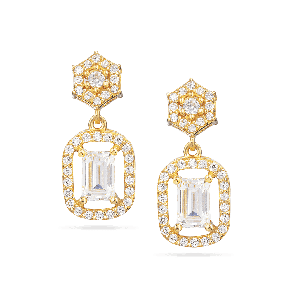 22ct Gold Cubic Zirconia Earring 30027 - 22ct Gold Cubic Zirconia Earring