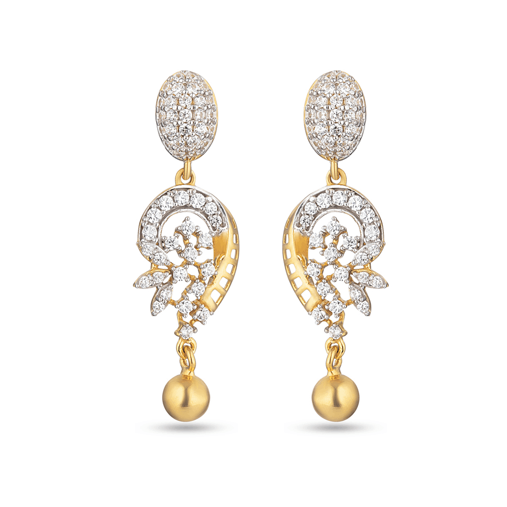 22ct Indian Gold Drop Earring 30079 - 22ct Indian Gold Drop Earring