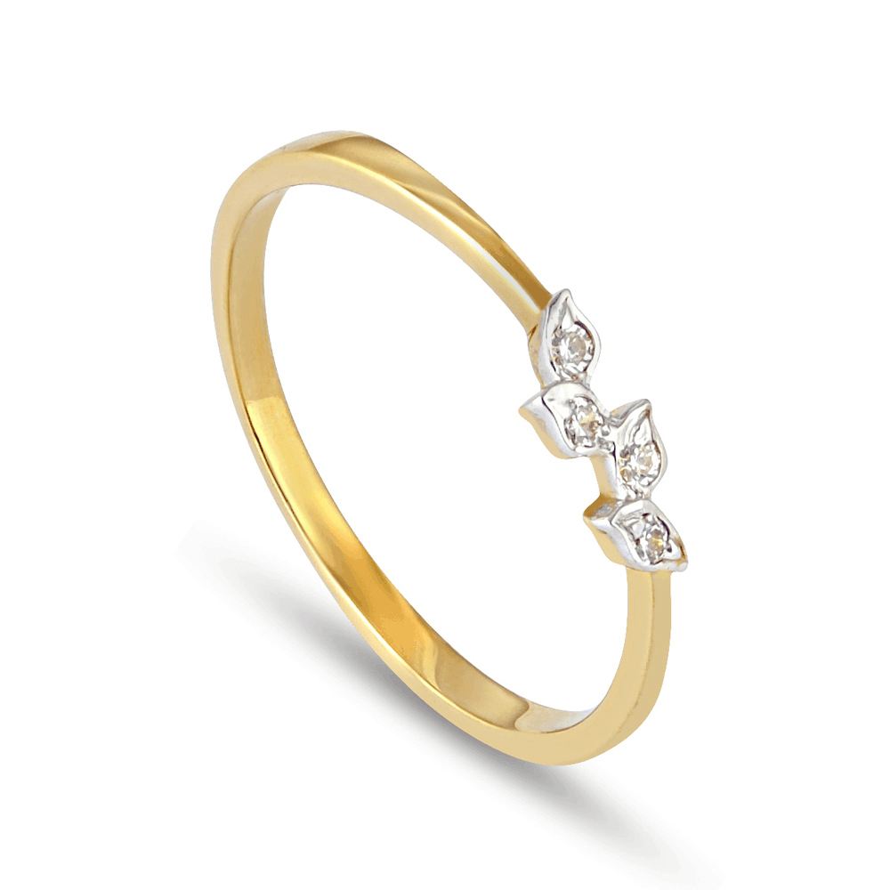22K Gold Ring With Rhodium Finish 30097 - 22K Gold Ring With Rhodium Finish