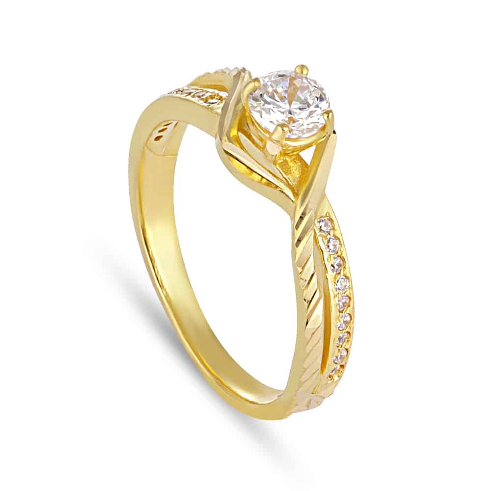 22ct Gold Cubic Zirconia Ring 30108 - 22ct Gold Cubic Zirconia Ring