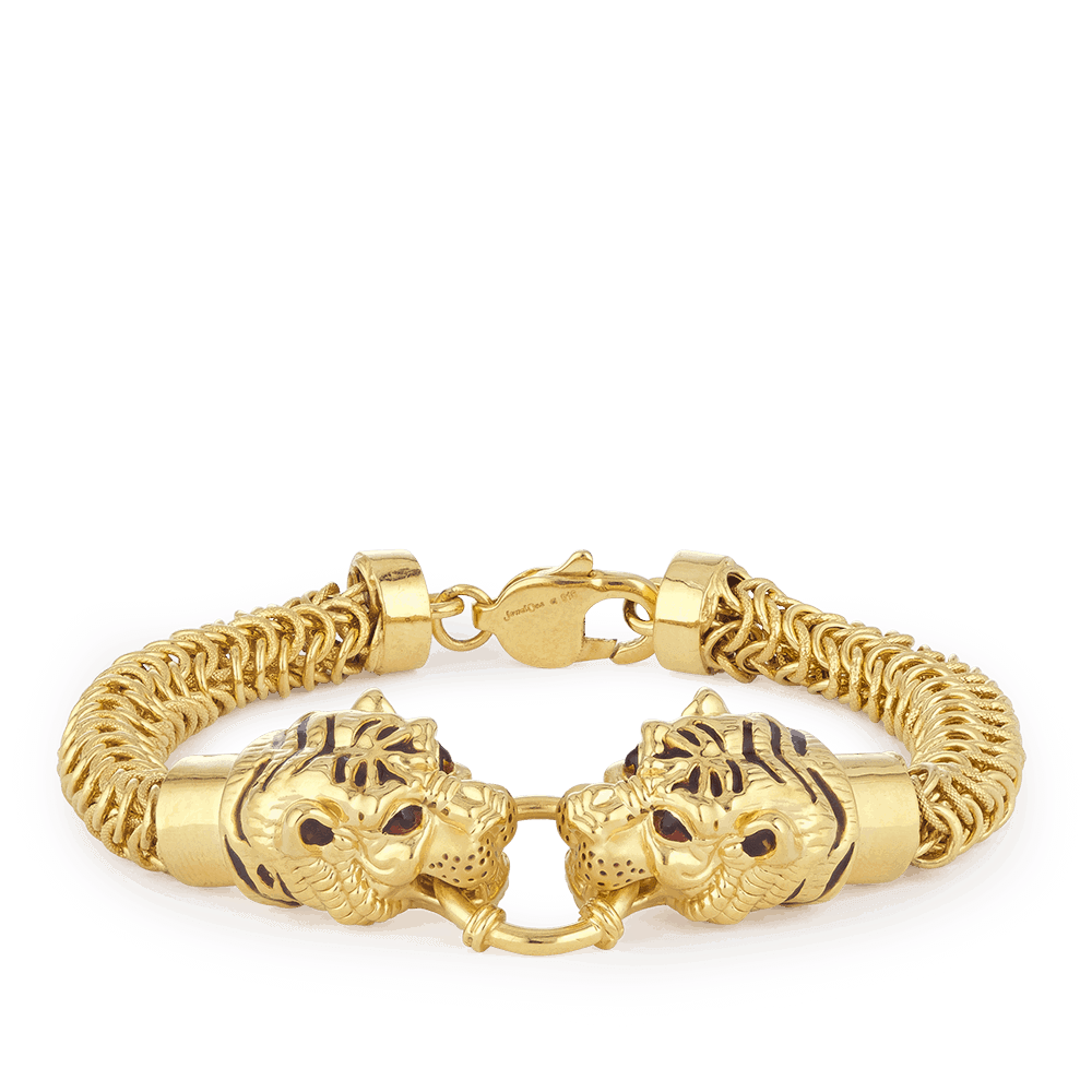 22ct Gold Tiger Gents Bracelet 30153 - 22ct Gold Tiger Gents Bracelet