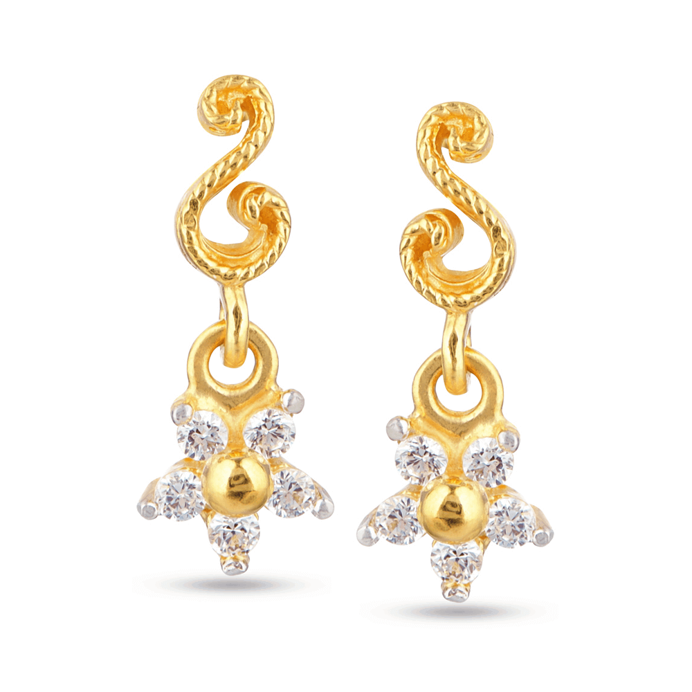 Ladies Gold Drop Earrings 30215 - Ladies Gold Drop Earrings