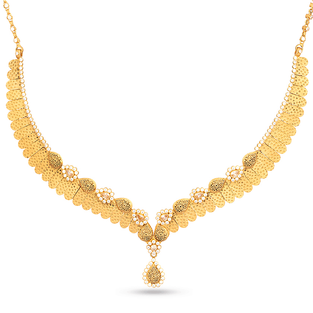 Aaradhya Necklace Set In 22K Gold | patriotasindependientes.org.py