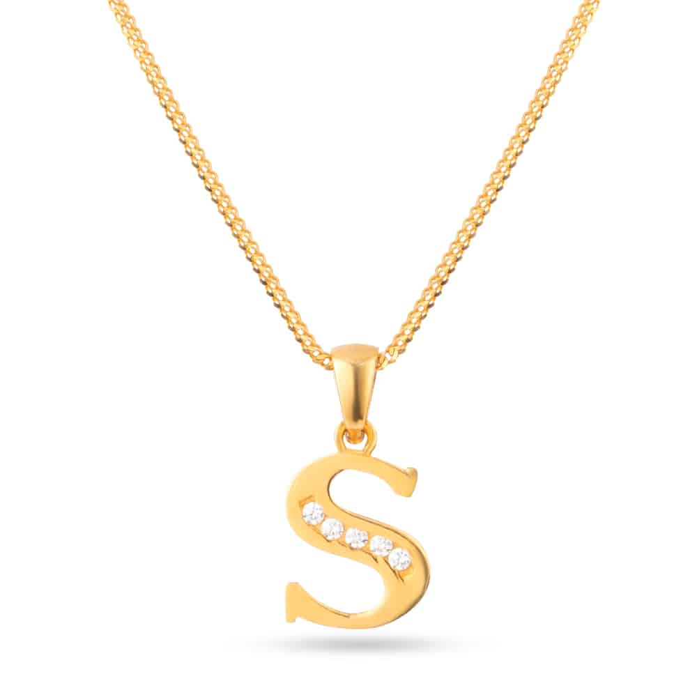 Alphabet Pendant with CZ stone 32451 ,32450 ,32452 ,32441 - Alphabet Pendant with CZ stone