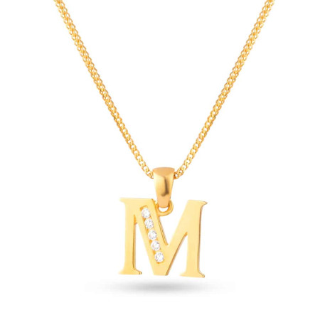Initial Pendant with CZ stones