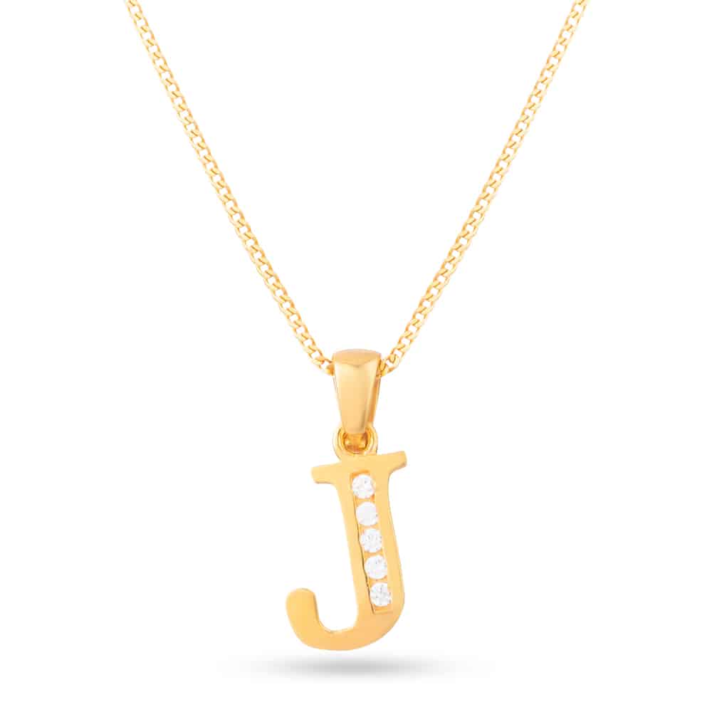 Alphabet Pendant with CZ stones 30411 - Alphabet Pendant with CZ stones