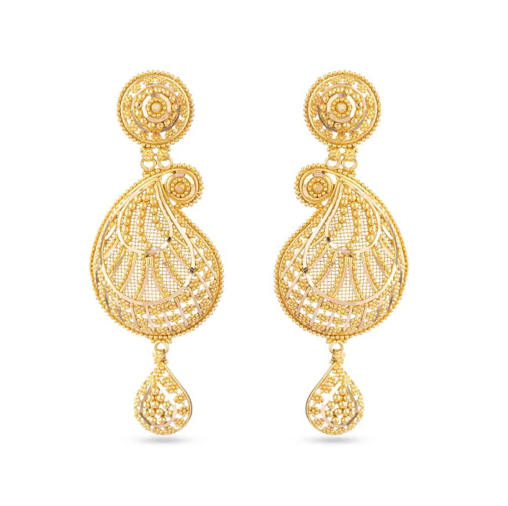 Gold Wedding Earrings 30474 - Gold Wedding Earrings