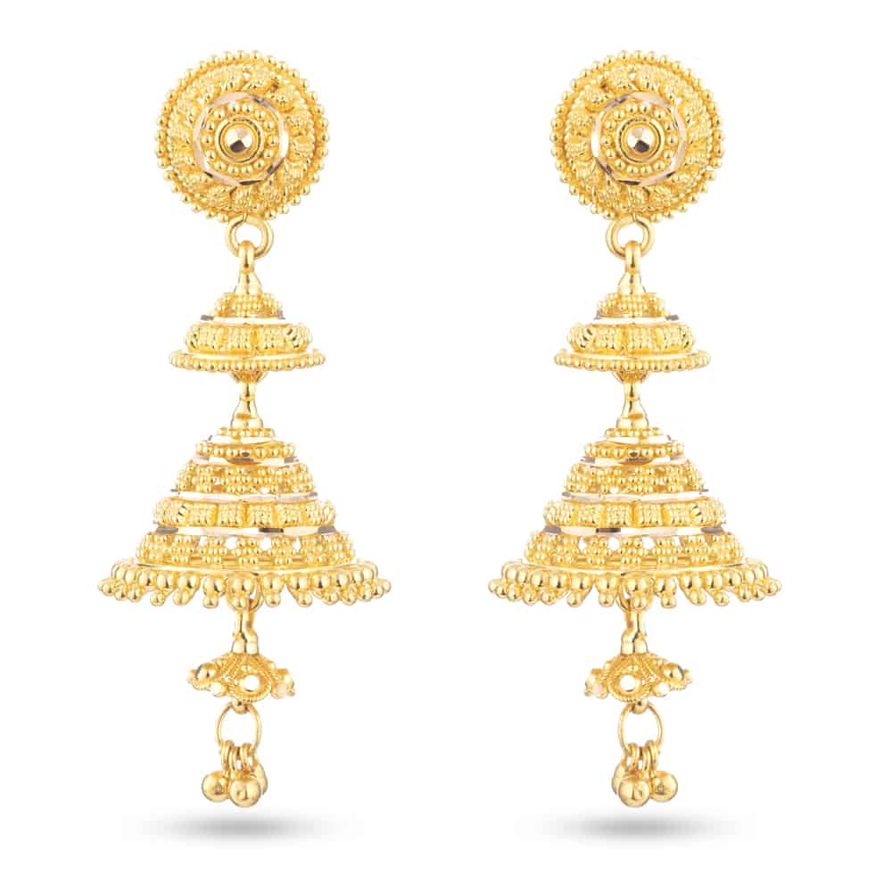 Gold Bridal Drop Earring 30484 - Gold Bridal Drop Earring
