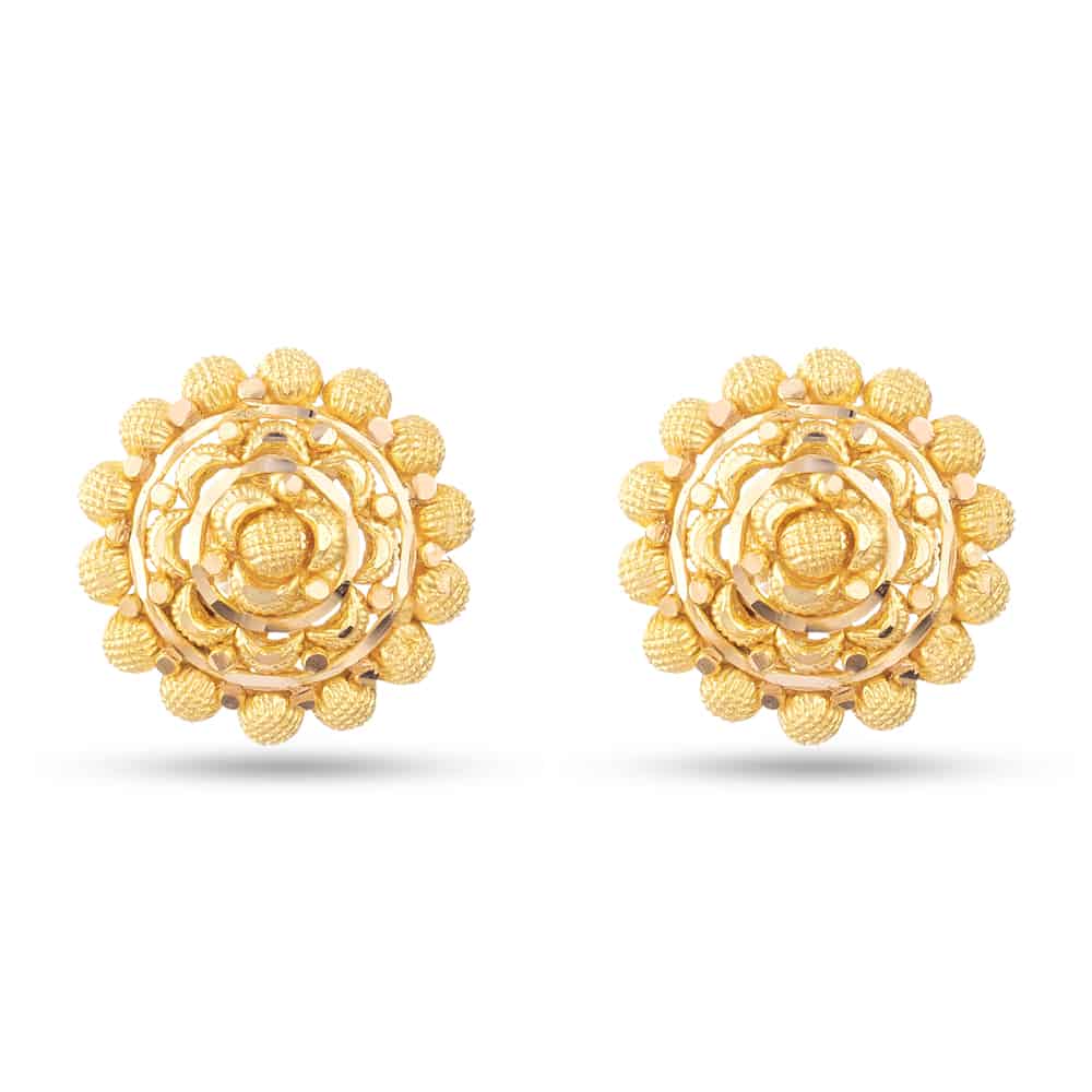 22 Carat Gold Flower Inspired Stud 30476 - 22 Carat Gold Flower Inspired Stud
